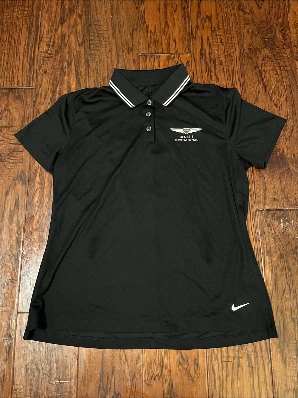 Nike Womens Black Polo Shirt with White Trim